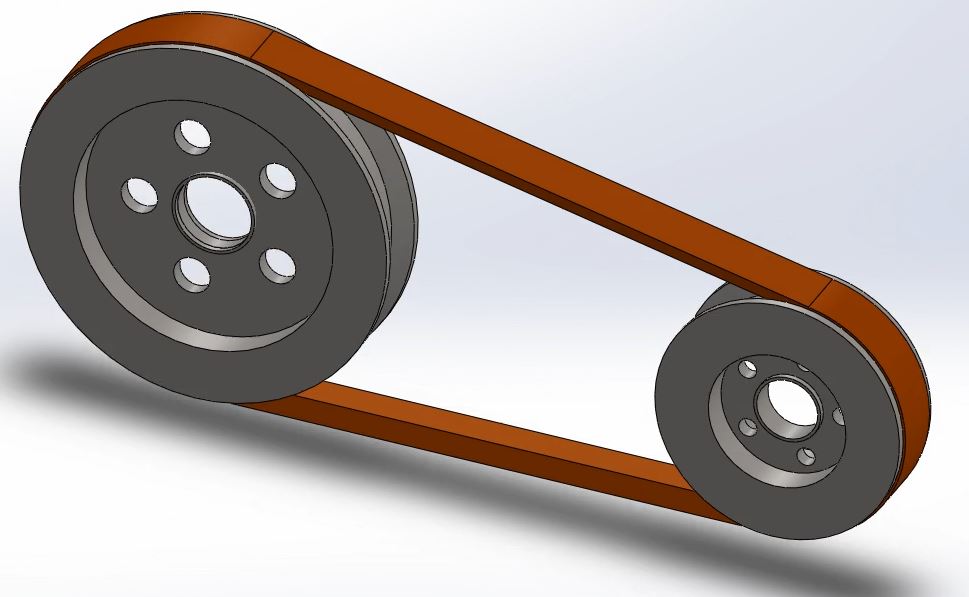 V 型皮带和滑轮机构--sw三维 3d模型设计图